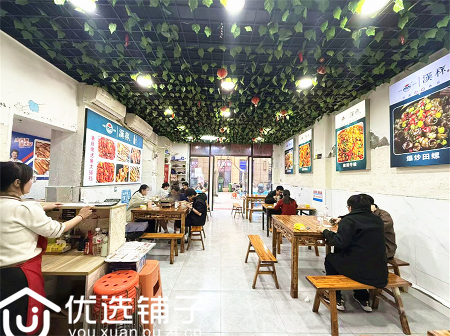 西外文理学院旁100平双开间餐饮店转让(水电气三通)