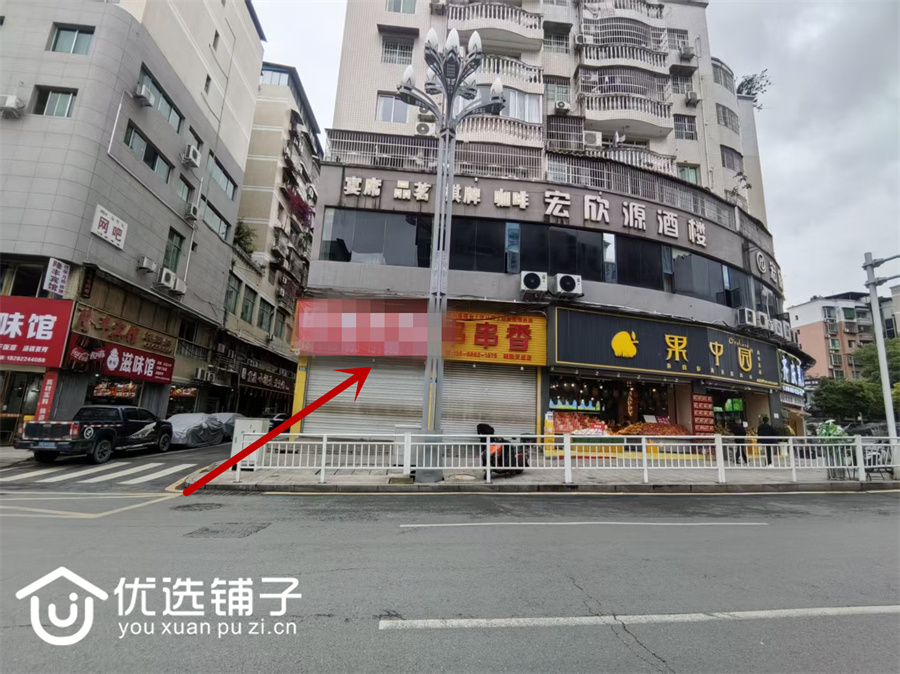 南外宏欣园酒楼旁138平5开间转角门市出租